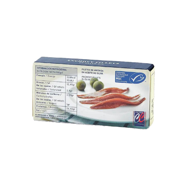 Cantabrian Anchovy in Olive Oil - Anchoa Cantabrica Aceite de Oliva. Pujado Solano, 50g - Little Spain Market