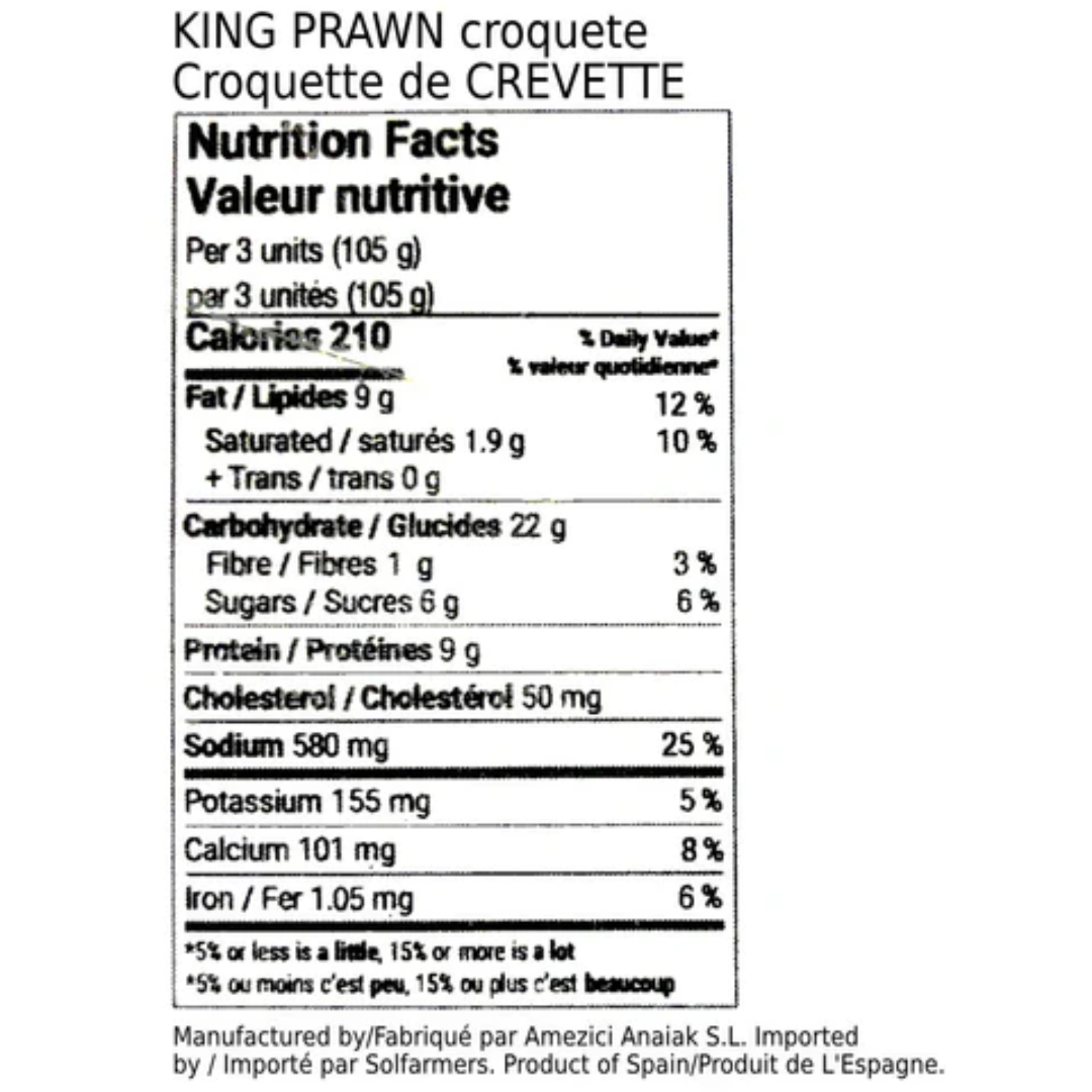 King Prawn Croquettes - Croquetas de Langostino. Ameztoi, 1Kg - Little Spain Market