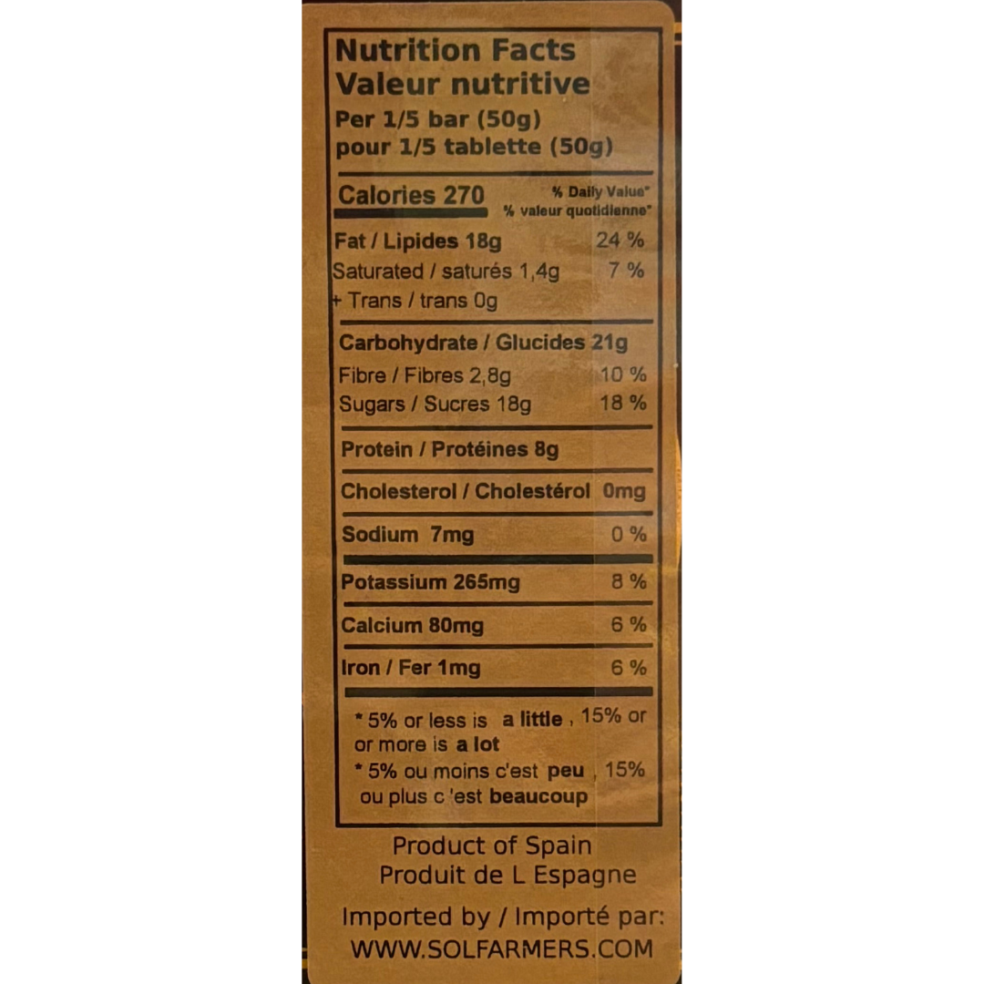 Alicante Crunchy Nougat - Turron Alicante DOP Duro. AntiuXixona, 250g - Solfarmers