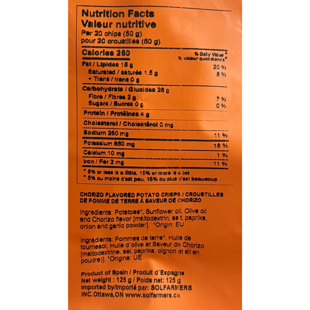 Inessence Potato Chips Chorizo - Solfarmers