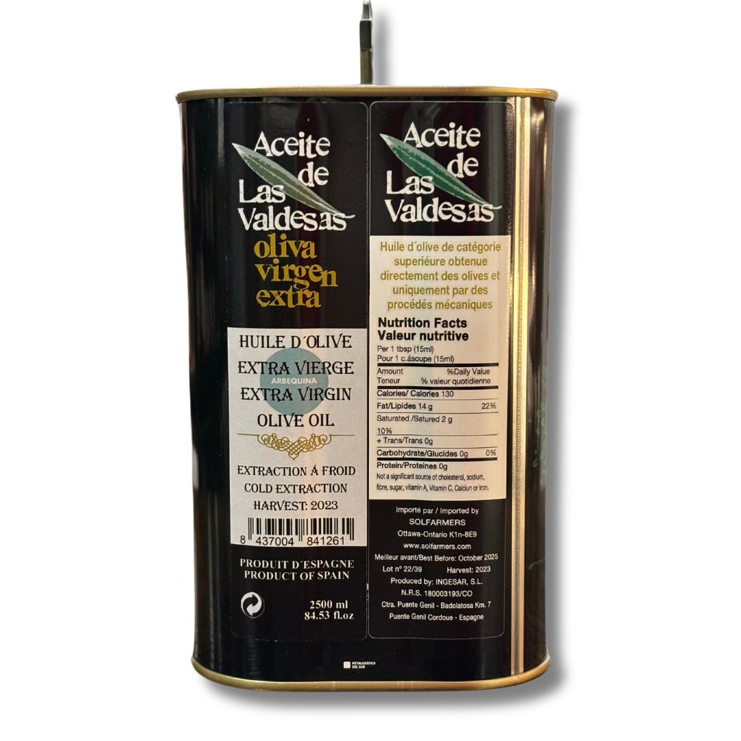 Las Valdesas extra virgin olive oil arbequina 2.5L - Little Spain Market