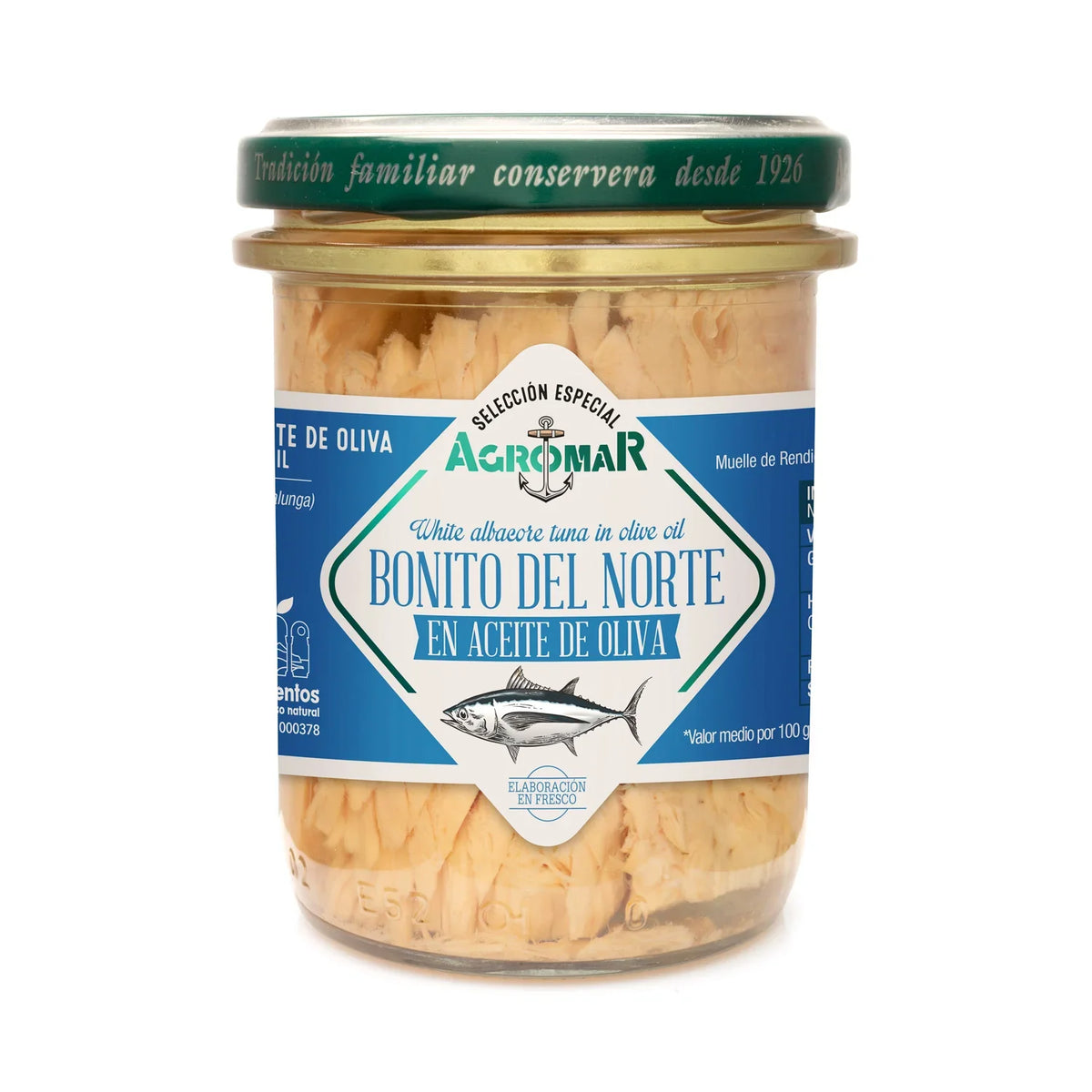 White Tuna in Olive Oil - Bonito del Norte en Aceite de Oliva. Agromar, 190 g - Little Spain Market