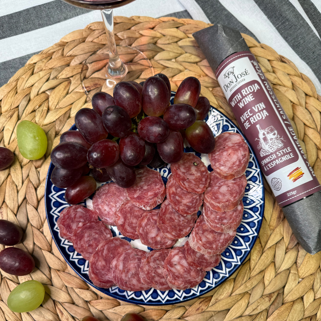 Spanish Dry Sausage with Rioja Wine - Salchichon con Vino Rioja. Don Jose, Stick 225g