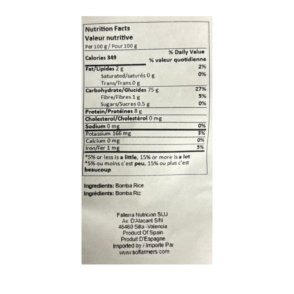 La Fallera bomba rice, 1kg - Solfarmers