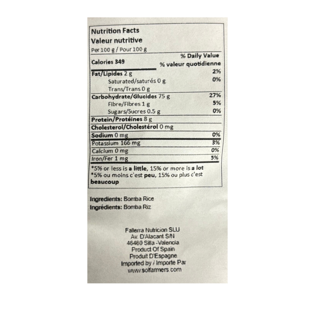 La Fallera bomba rice, 1kg - Solfarmers