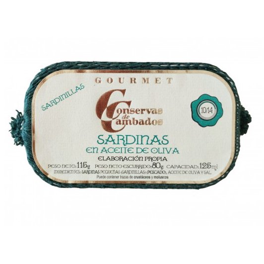 Gourmet Sardines in Olive Oil 10/14 - Sardinillas en Aceite de Oliva. Conservas de Cambados - Little Spain Market