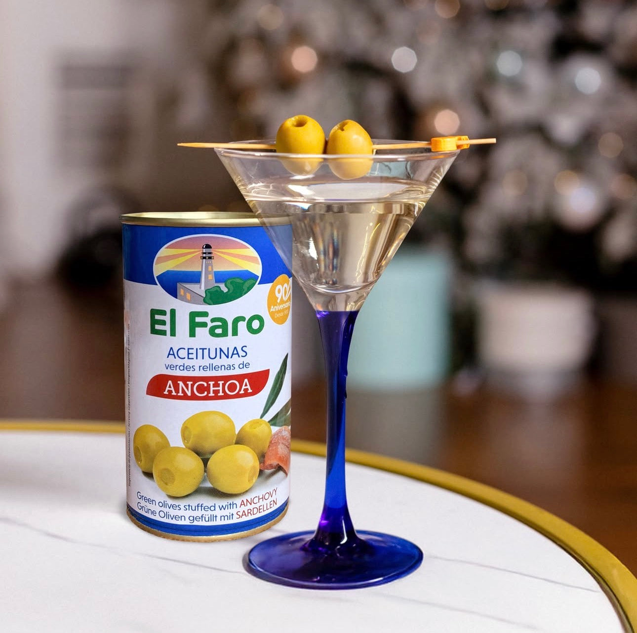 Anchovy Stuffed Green Olives - Aceitunas Rellenas Anchoa. El Faro, 350g - Solfarmers