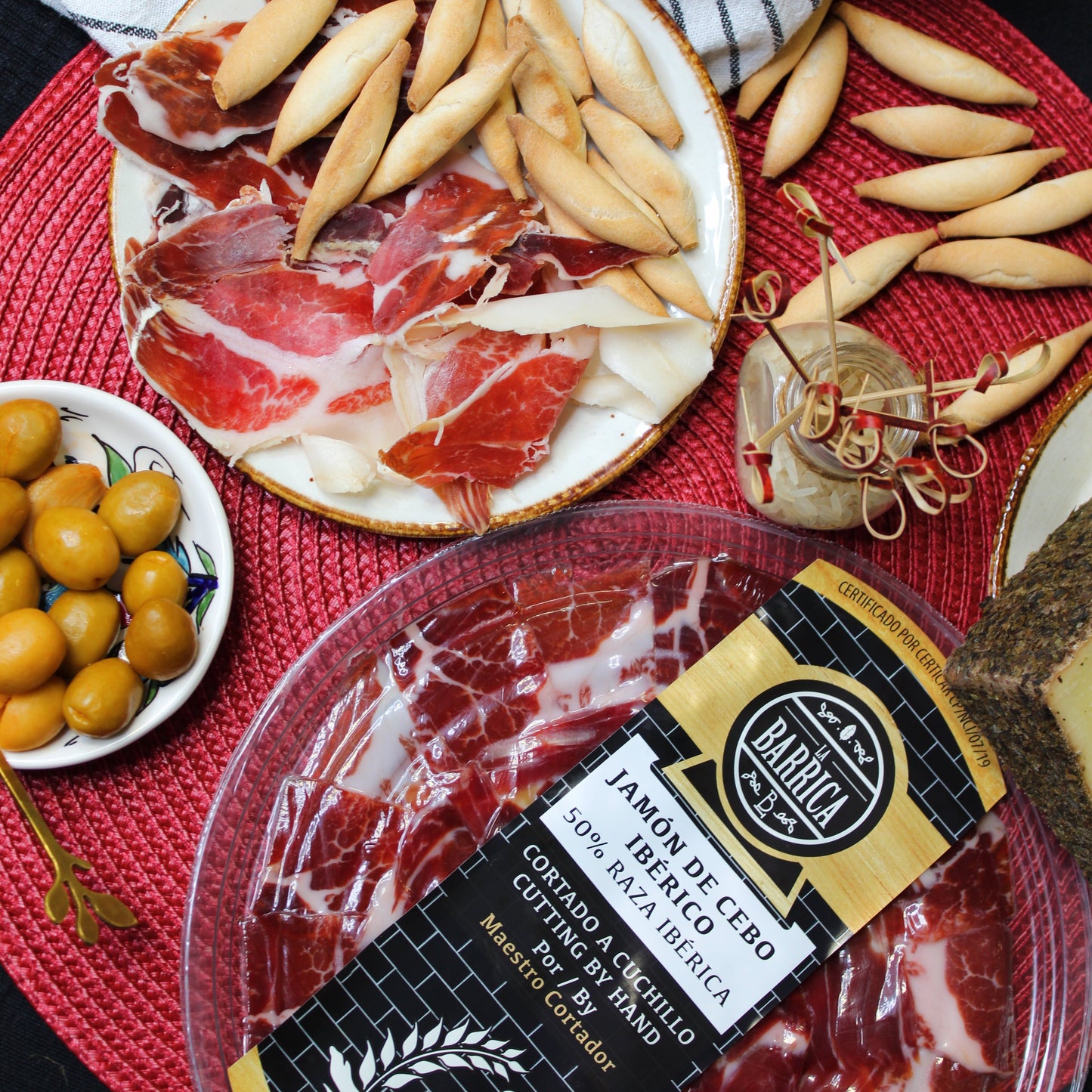 Grain + Grass Fed  Ham 50% Iberian - Jamon de Cebo 50% Iberico. La Barrica, Hand Cut 90g - Little Spain Market