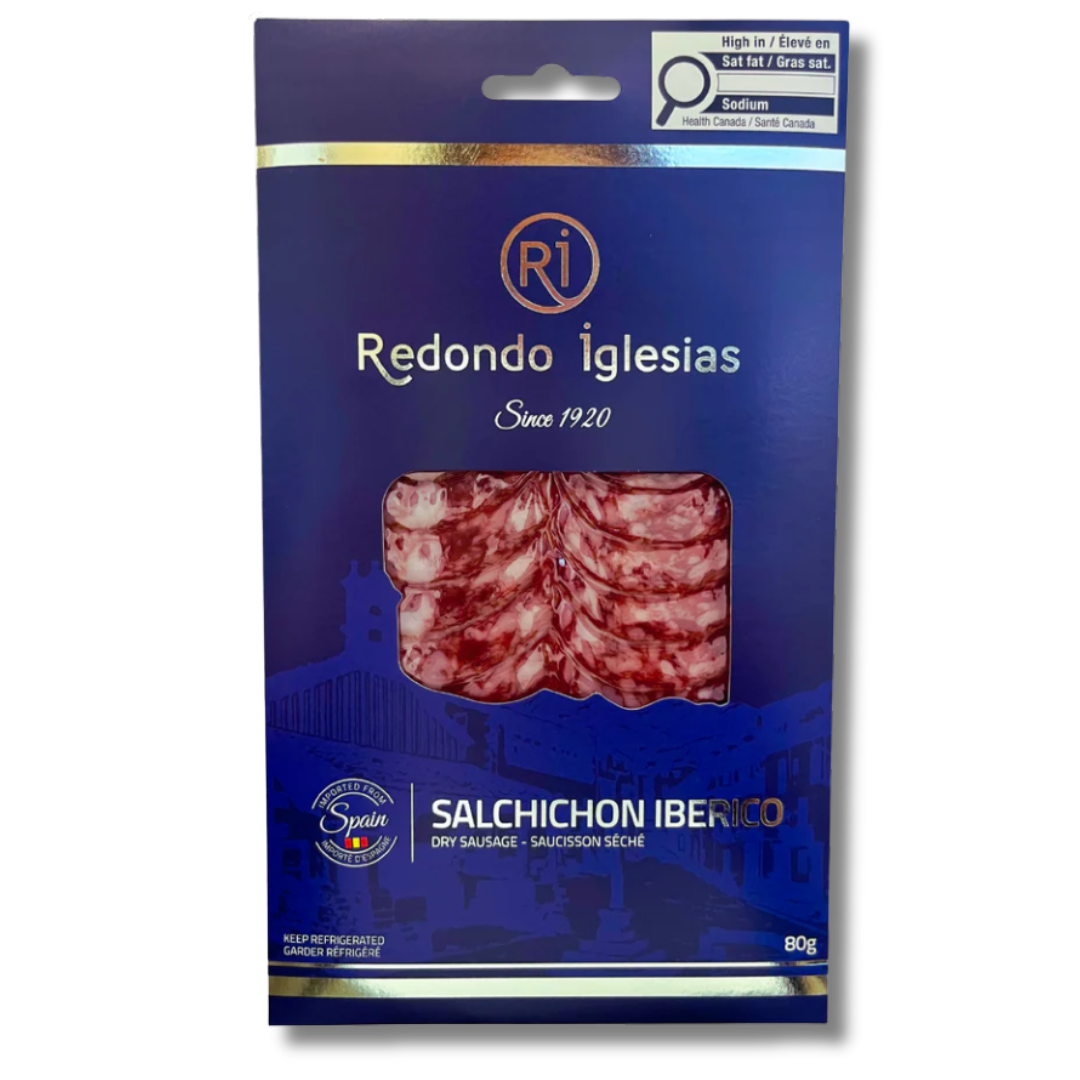 Iberian Dry Sausage Sliced - Salchichon Iberico lonchas. Redondo Iglesias, 80g - Little Spain Market