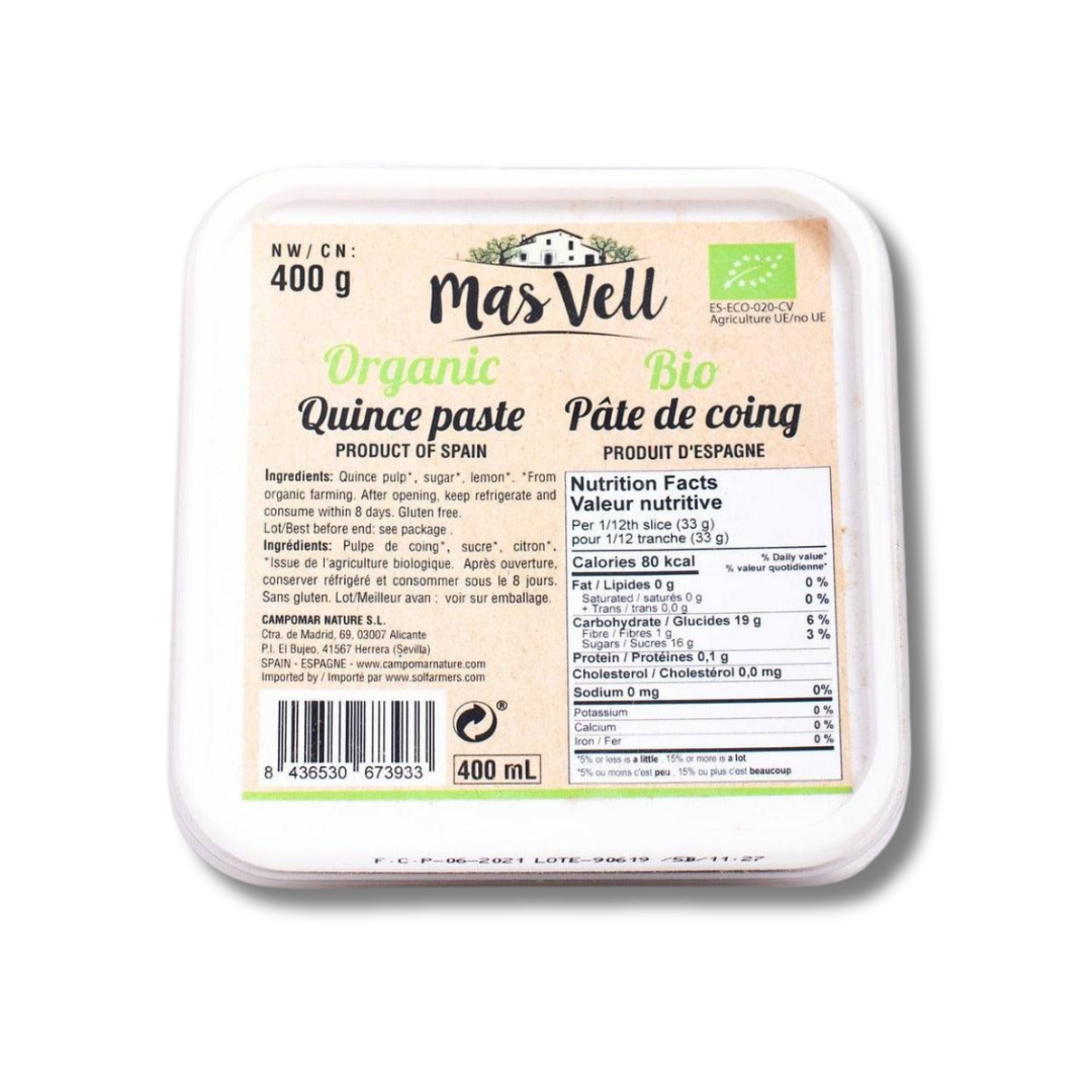Mas Vell organic quince paste (membrillo), 400 g - Little Spain Market