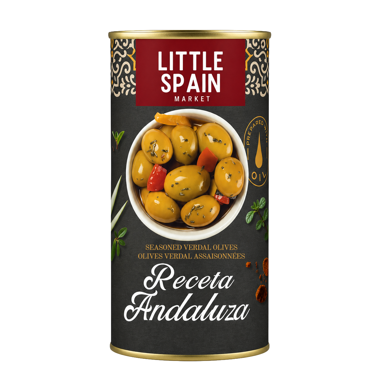 Marinated Green Olives Receta Andaluza - Aceitunas Marinadas. Little Spain, 350g - Little Spain Market