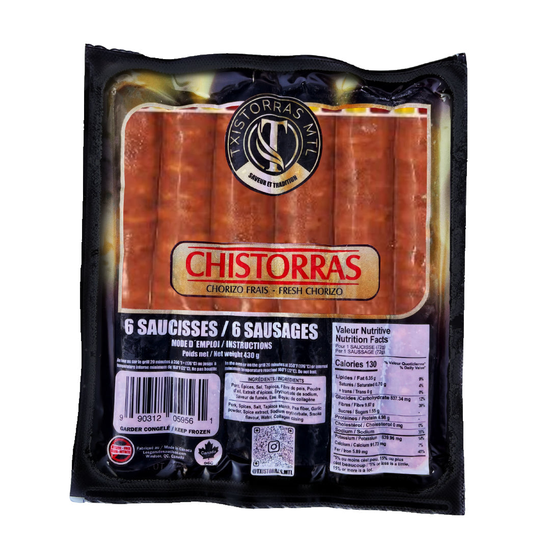 Spanish Fresh Chorizo - Chistorras. Txistorras, 430g - Little Spain Market