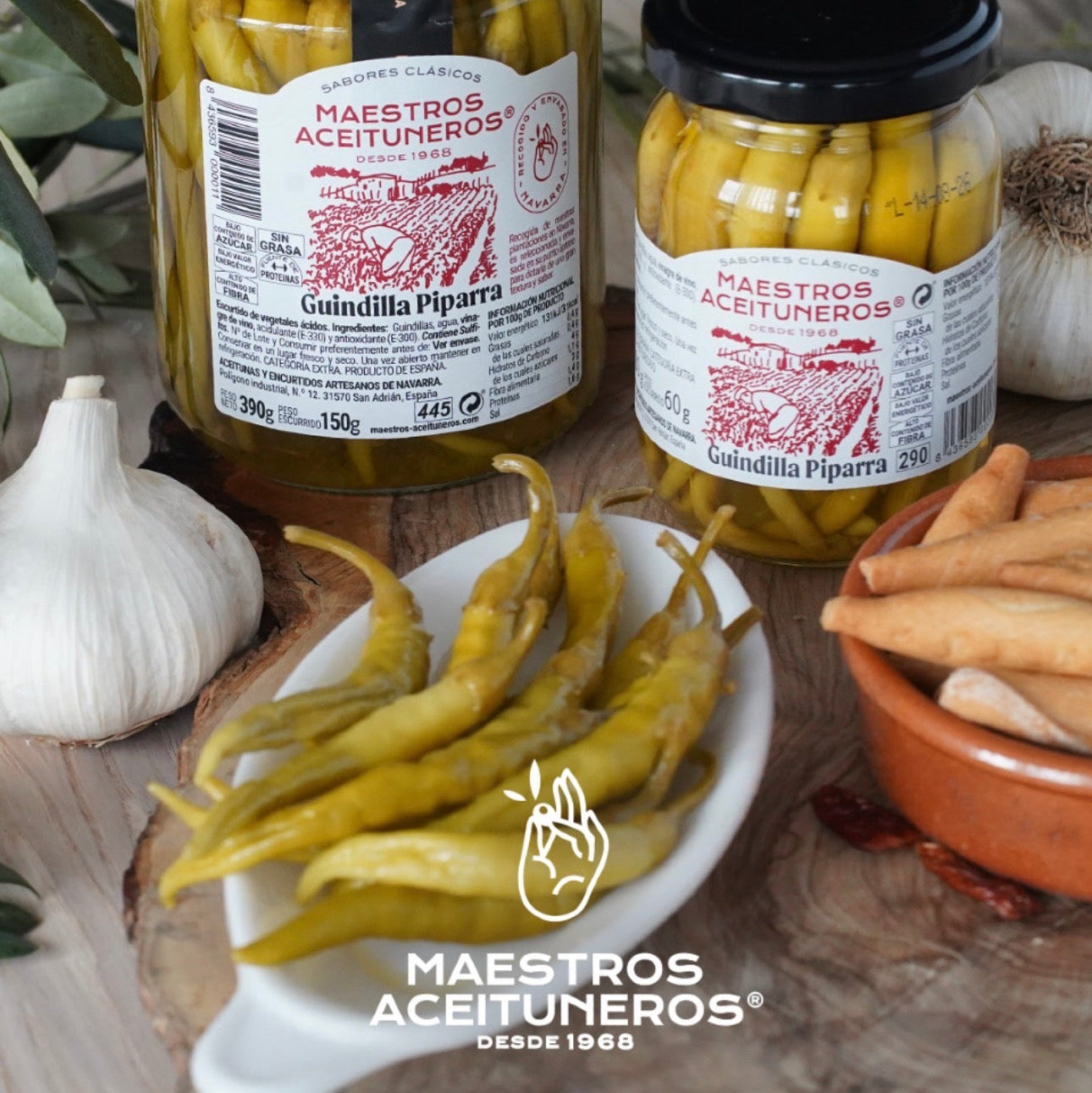 Green Peppers - Guindilla Piparra. Maestros Aceituneros, 390g - Little Spain Market