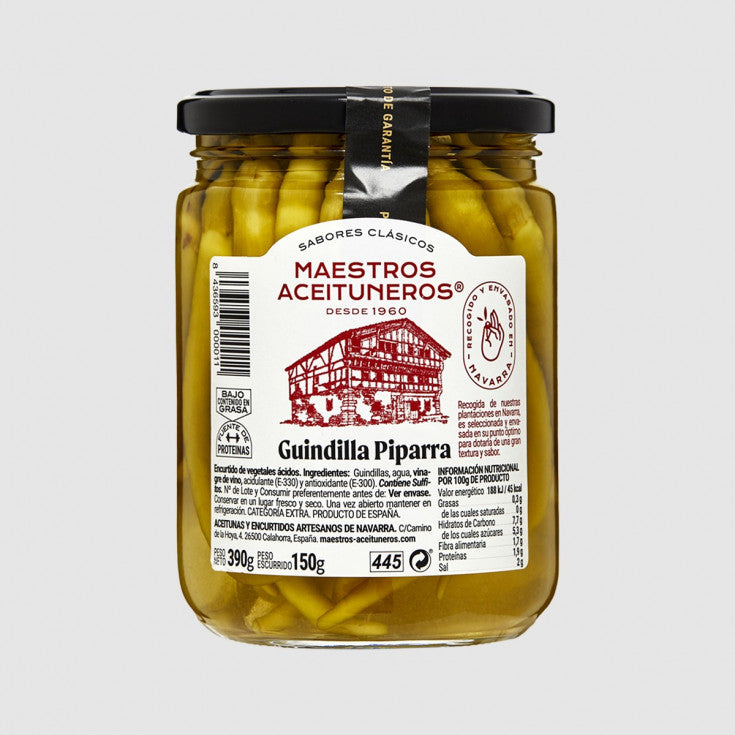 Green Peppers - Guindilla Piparra. Maestros Aceituneros, 390g - Little Spain Market