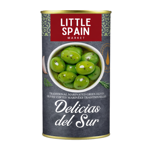 Marinated green olives - Aceitunas verdes Delicias del Sur. Little Spain, 350 ml - Solfarmers