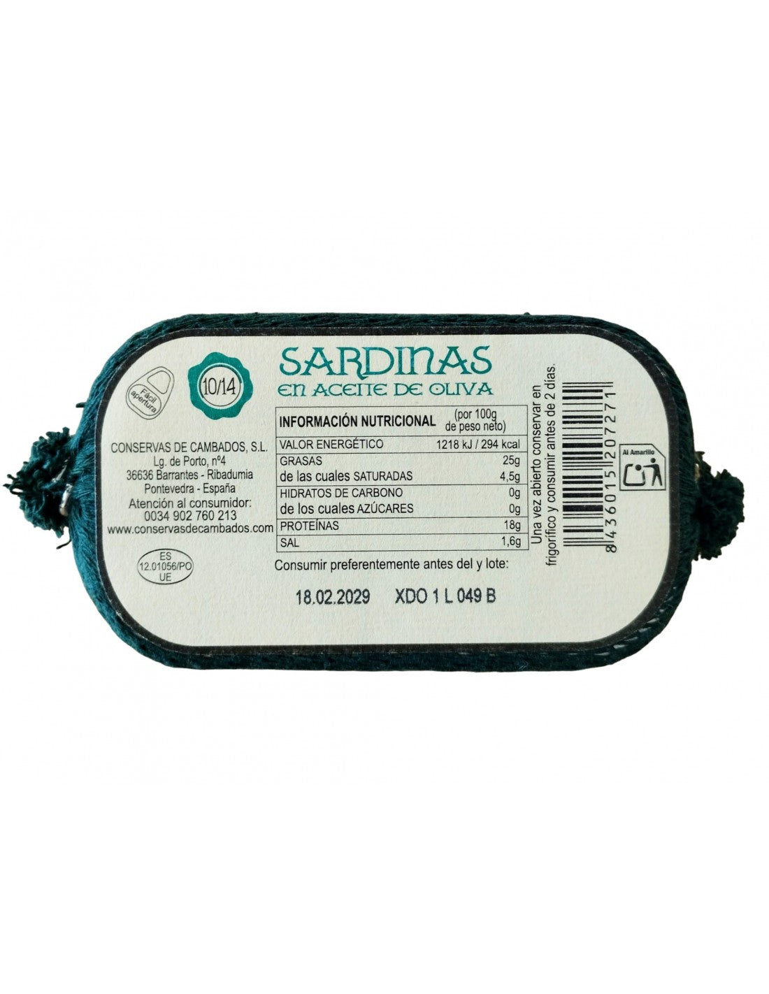 Gourmet Sardines in Olive Oil 10/14 - Sardinillas en Aceite de Oliva. Conservas de Cambados - Little Spain Market